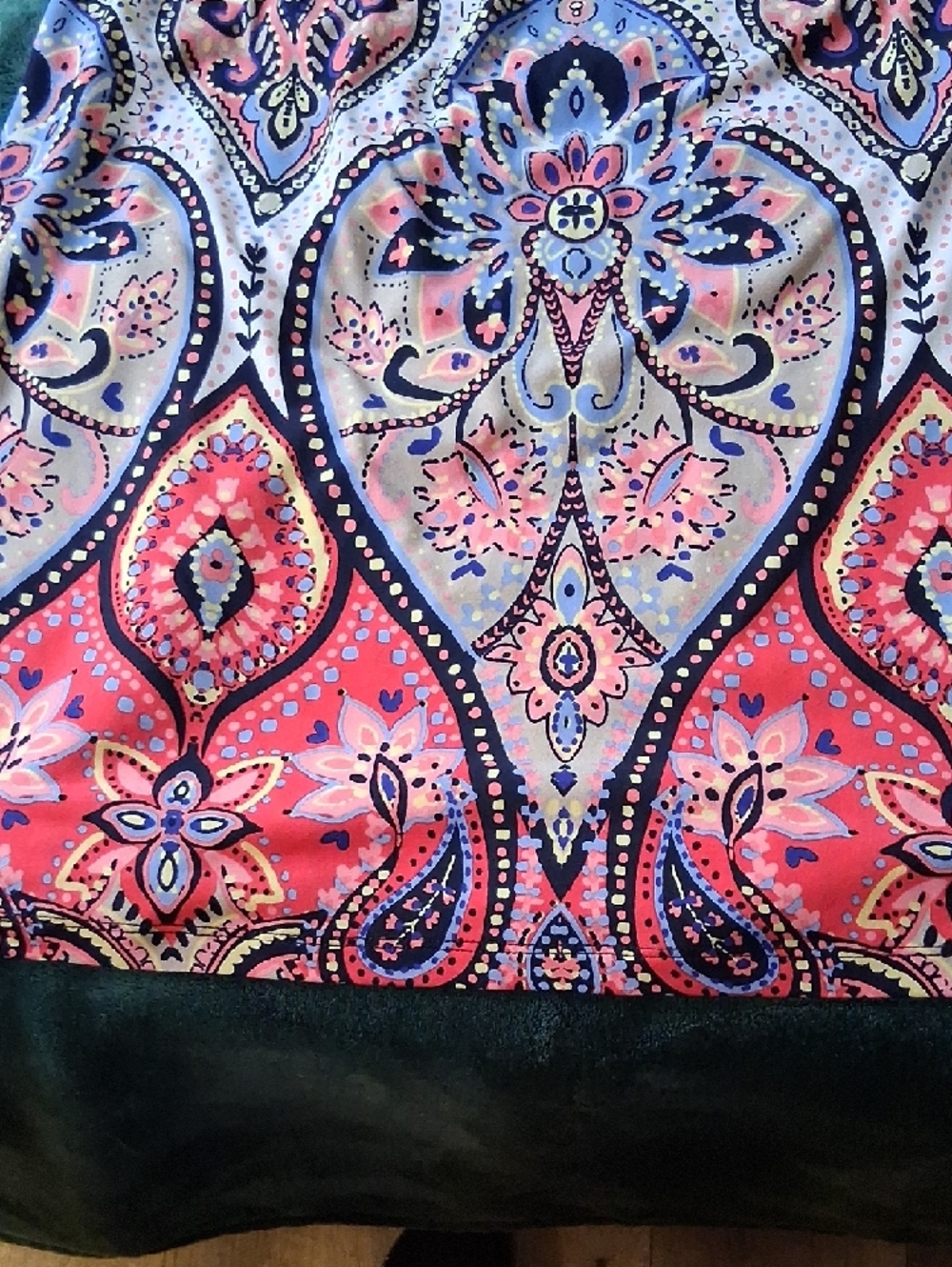 London Times Paisley Shift Dress in Coral, Navy & Cream - Picture 4 of 8